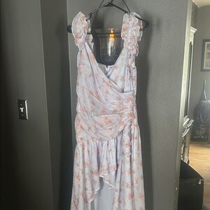 Abercrombie & Fitch Blue Floral Dress HI/Low
